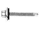 #12 x 1-1/2" 304 S.S. Tek Screws with SS backed neoprene washers for FRP casing to FRP members.